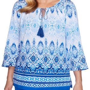 Alfred Dunner  Laguna Beach Batik Biadere Top